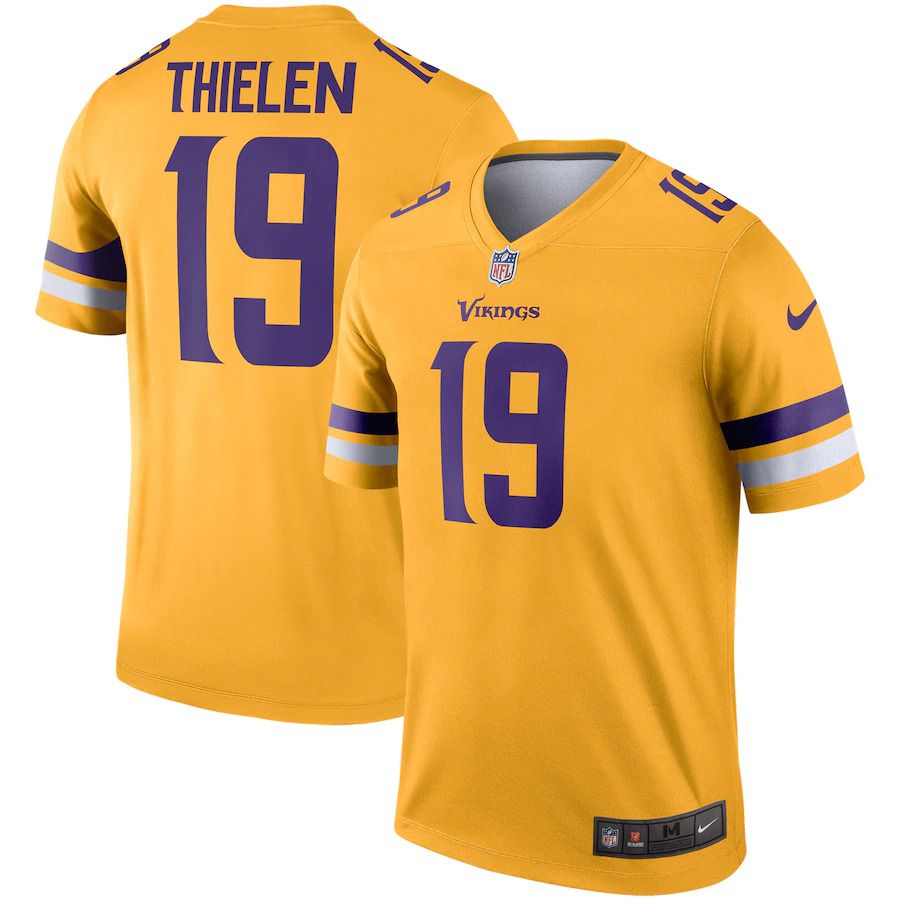 Men Minnesota Vikings #19 Adam Thielen Nike Gold Inverted Legend NFL Jersey->minnesota vikings->NFL Jersey